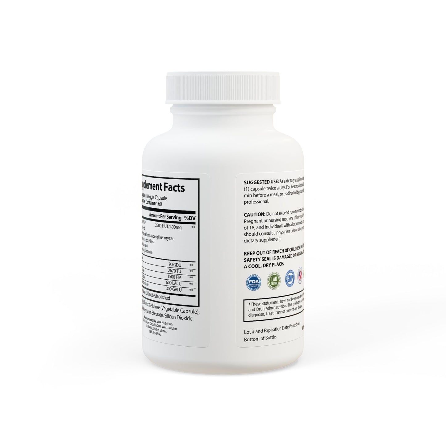 DigestEase™-Digestive Enzyme Blend Supplement (60 Capsules)